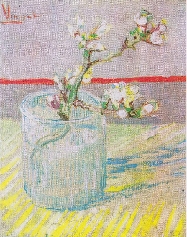 Bluhender Mandelbaumzweig in einem Glas, Vincent Van Gogh
